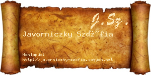 Javorniczky Szófia névjegykártya